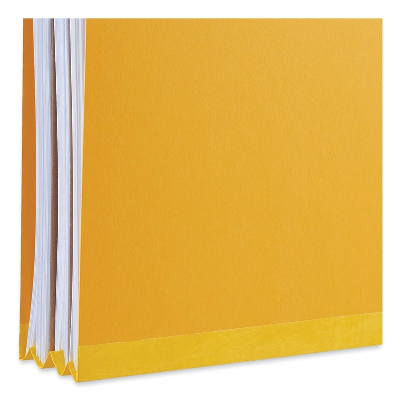 Universal Bright Colored pressboard Classification folders, 2" Expansion, 2 dividers, 6 Fasteners, Legal Size, Yellow Exterior, 10/Box - Image 3